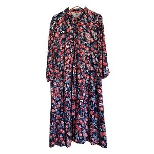 Joules Womens Winslet 14 Shirt Dress Button Tie Waist Floral Modest Cottagecore